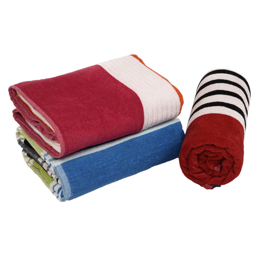 Wilcor Heavy Velour Stripped Beach Towel